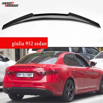 

3*3 3K Twill Carbon Fiber Rear Boot Spoiler for Alfa Romeo 2015 - 2020 Giulia 952, High Gloss Finish, UV Cut, Great FItment