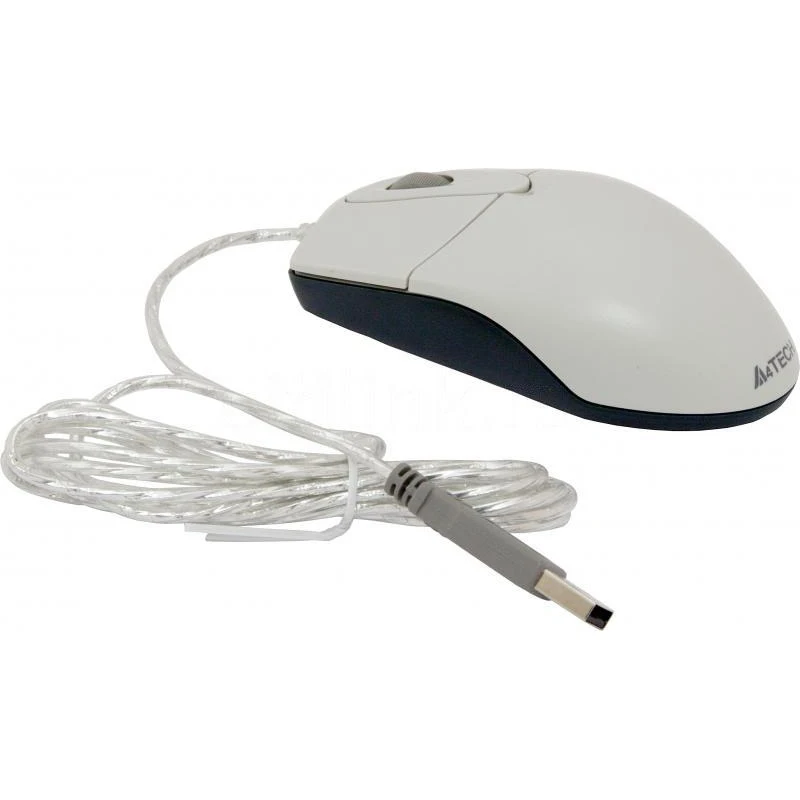 Мышь A4 OP-720 белый оптическая(800dpi) USB(2but