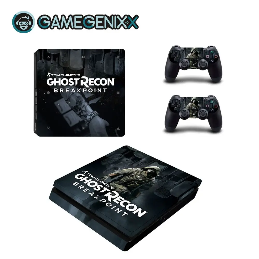 Наклейка на кожу GAMEGENIXX защитный винил наклейка для PS4 тонкая консоль и 2 контроллера-Ghost Recon