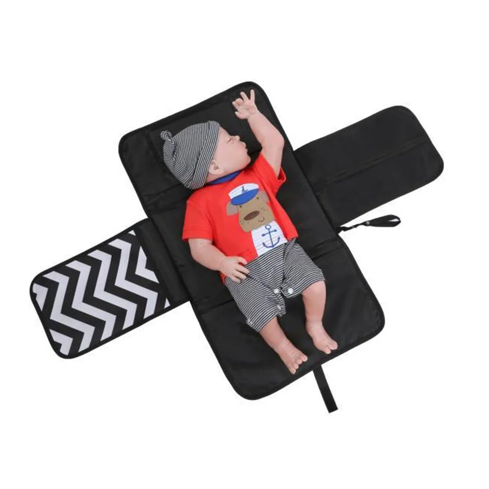 

Hot Sale Baby Portable Folding Diaper Changing Pad Waterproof Mat Bag Travel Storage 2 in 1 Changing Pad Covers Waterproof