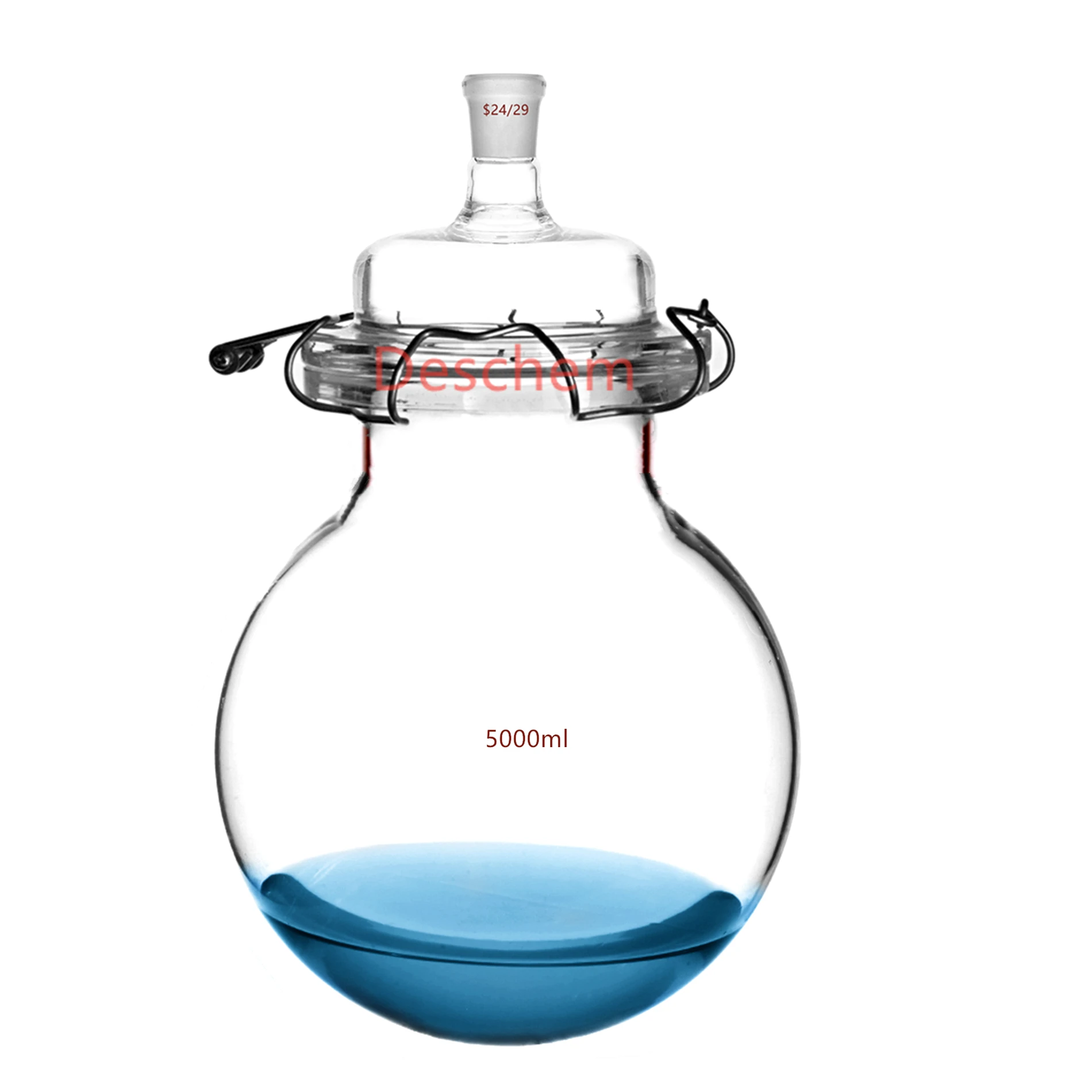 5000ml Glass Reaction Kettle 24/29 Single Neck 5L Round Bottom Reactor