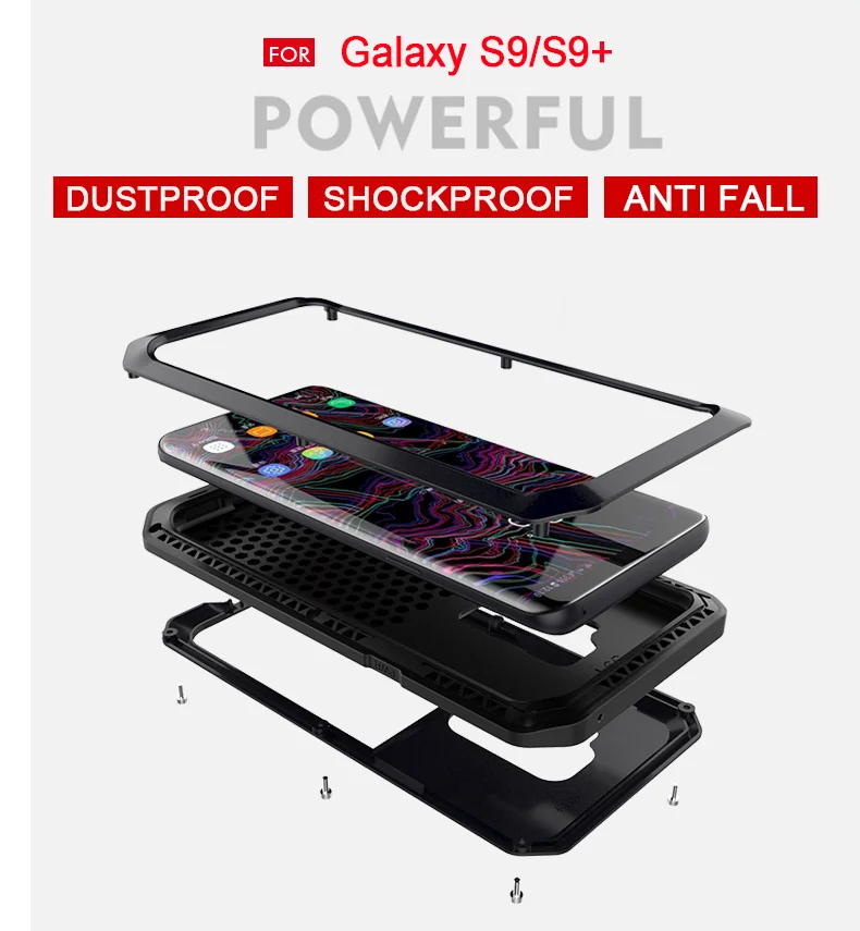 Роскошный бронированный металлический чехол с полной защитой для Samsung Galaxy S5 S6 S7