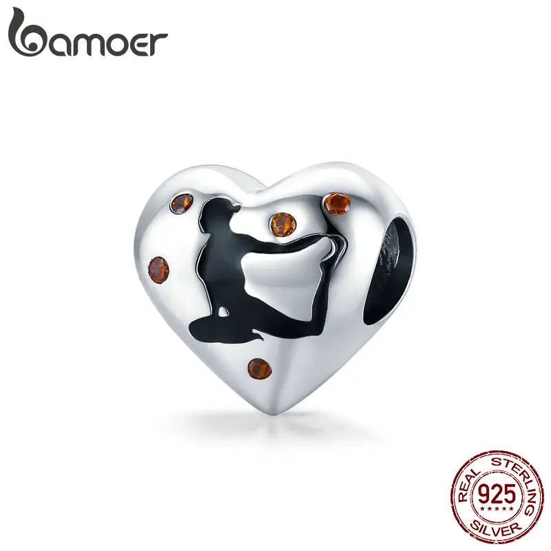 Bamoer Charm fit оригинальный браслет для йоги из стерлингового серебра 925 пробы женские ювелирные изделия DIY CZ
