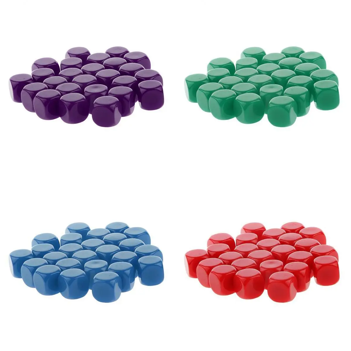 4X 25pcs Blank Six Sided D6 Dice D&D RPG Counting Cubes Board Game Favours