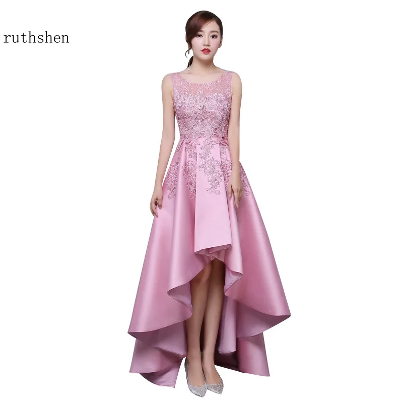 Бургундия выпускные длинные элегантные платья высокая низкая черная розовая серая вечерние кружевные платья Vestido Formatura вечерние платья