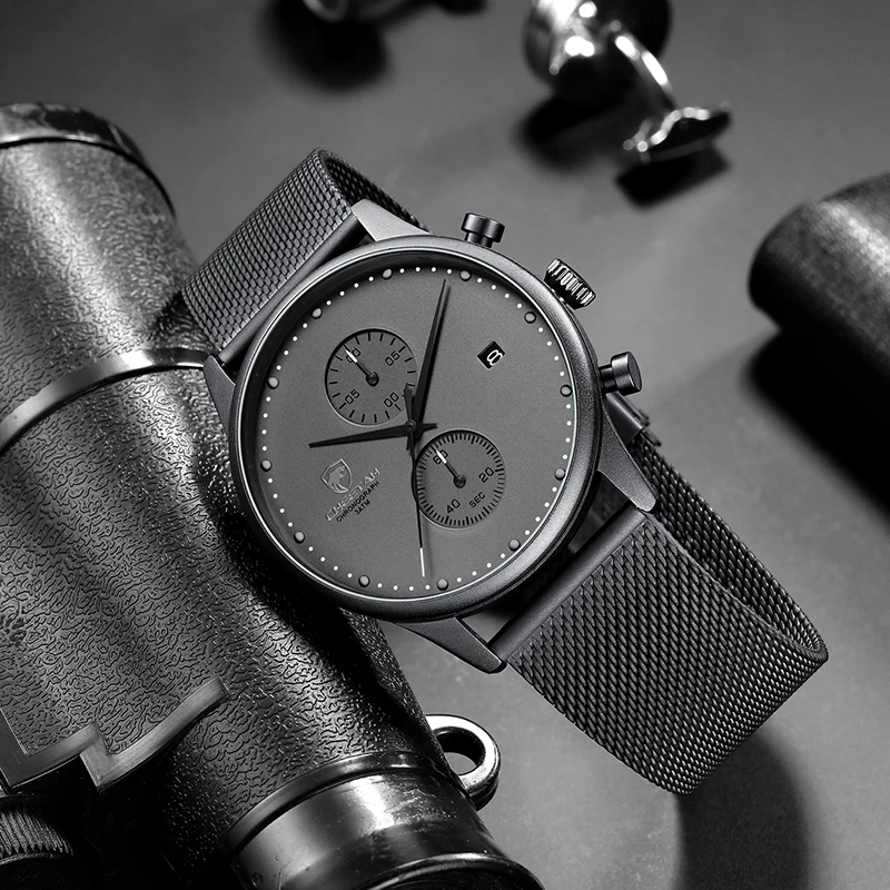 New Cheetah Brand Men Watches Chronograph Quartz Watch Men Stainless Steel Waterproof Sports Clock-2