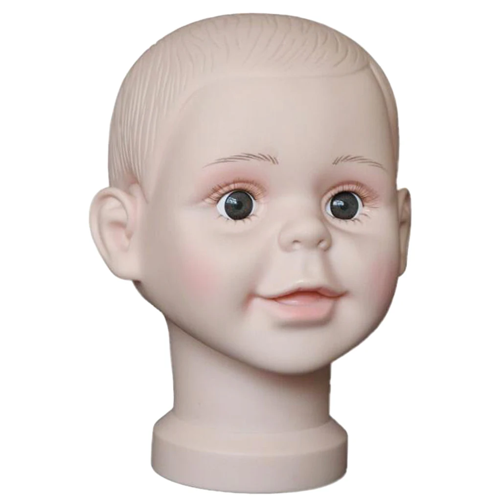 PVC Children Mannequin Head Model Wigs Hat Stand Glasses Scarf Cap Display Holder