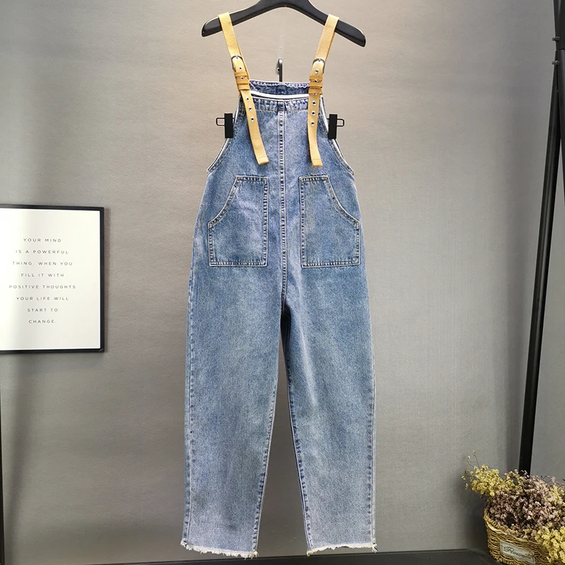 

Women's Jean Jumpsuits 2020 Spring and Summer New Loose Plus Size Jeans Overalls Girls Students Suspender Trousers Casual Jeans