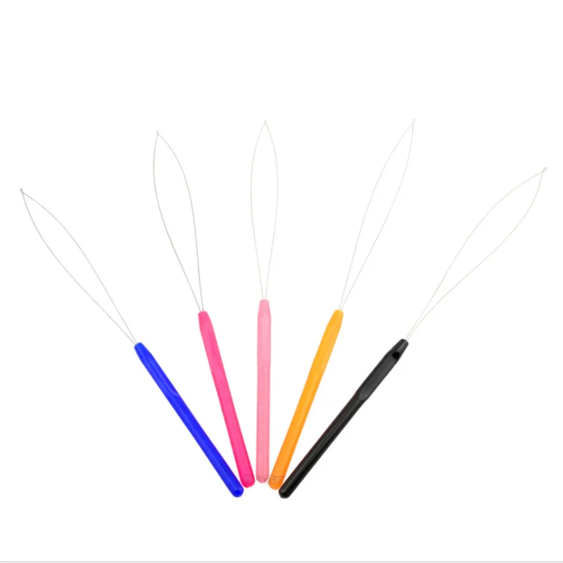

1Pcs Hair Extension Tool Micro Ring Bead Pulling Hoop Loop Feather Threader