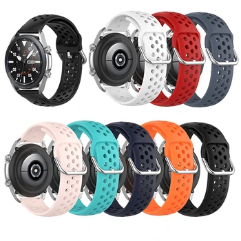 

​22mm Silicone Watch Band for Samsung Galaxy Watch3 45mm R850 Replacement for Huawei GT2 46mm Solid Color Wristwatch Band Strap