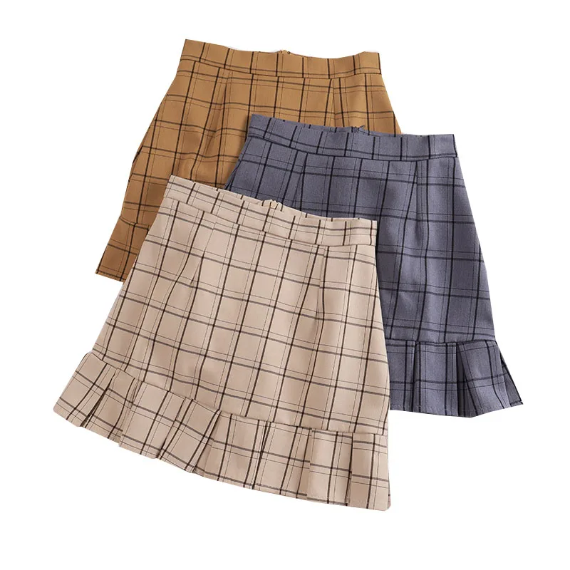 

Casual Women Skirt Plaid Slim High Waist Package Hip Skirts Fashion Spring Summer Ladies Mini Pencil Skirt Streetwear Skirts