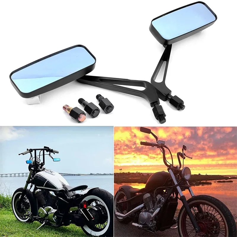 Motorfiets Accessoires Motor Rectangle Spiegels Voor Harley Softail Sportster Chopper Bobber Honda Yamaha Kawasaki