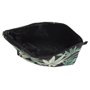

1Pc Travel Cosmetic Bag Leaf Printed Makeup Case Zipper Pouch Toiletry Organizer Bag For Girls