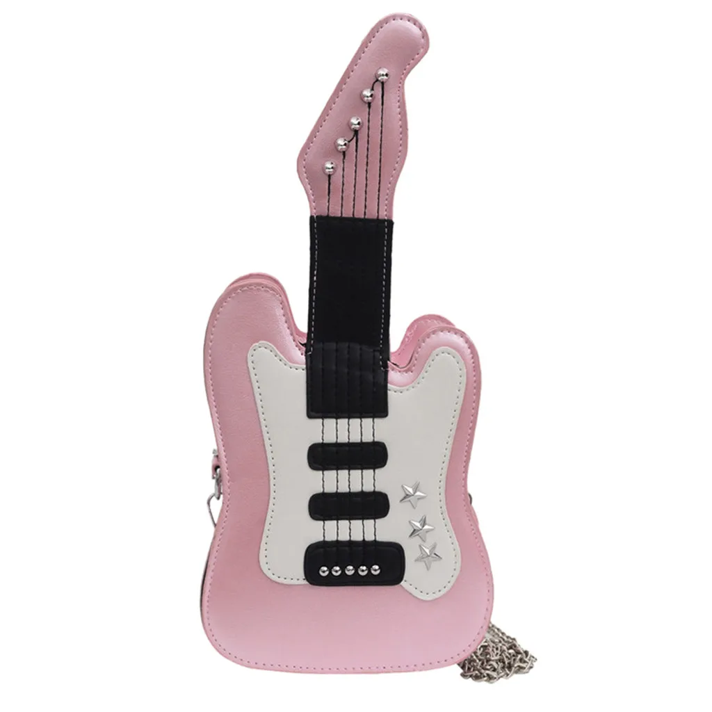 

2019 NEW Fashion Female Personality Shoulder Bag Mini Guitar Bag Fashion Wild Messenger Bag Purses And Handbags Leather bag