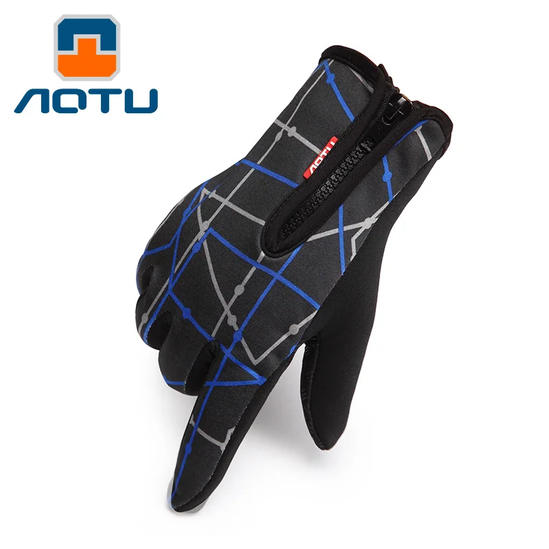 

Bump Outdoor Gloves Men And Women Warm Fleece Windproof Sports Full Finger Autumn And Winter Mountain Climbing Anti-slip AT8822