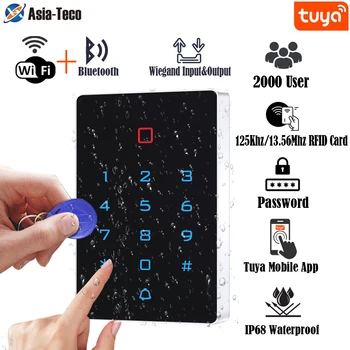 Alarma antidesmontaje, WiFi, Bluetooth, App Tuya, retroiluminación táctil, 125khz, RFID, Control de acceso, teclado, WG 26
