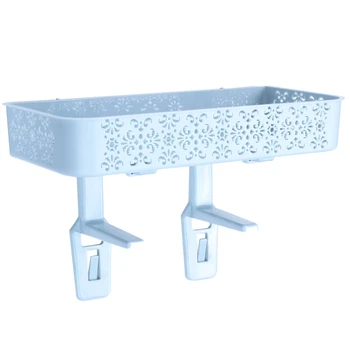 

Imitation Rattan Made Of Nail-free Storage Shelves Toilet Cover Bathroom Basket Light blue