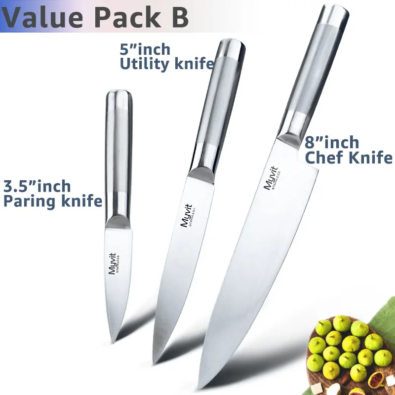 

Kitchen knife set 6 pieces Chef knives 7CR17 440C High Carbon Stainless Steel Bread Carving Vegetable Fruits Santoku Knife Tool