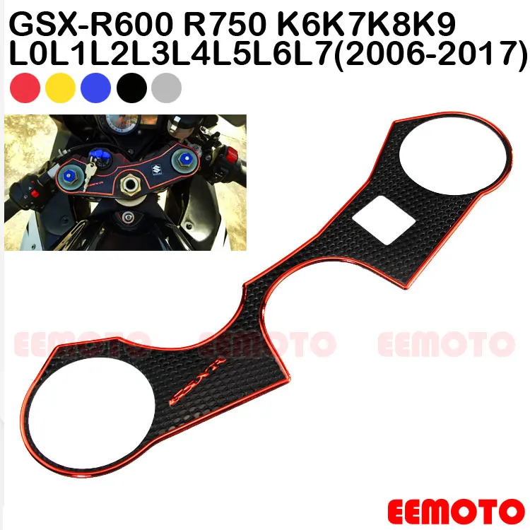 

Motorcycle Motorbike Pad Triple Tree Top Clamp Upper Front End Decals Stickers For SUZUKI GSXR 600 750 K6 K7 K8 K9 2006-2017