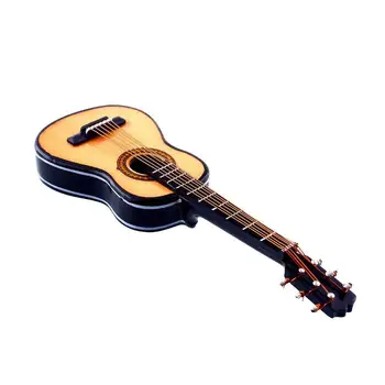 

Hobbies Wooden Guitar Decor Stand Acoustic with Guitars Case Miniature Mini