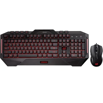 

Keyboard + mouse ASUS Cerberus Combo wired, membrane, backlight, optical, 2500 dpi, USB, color: black