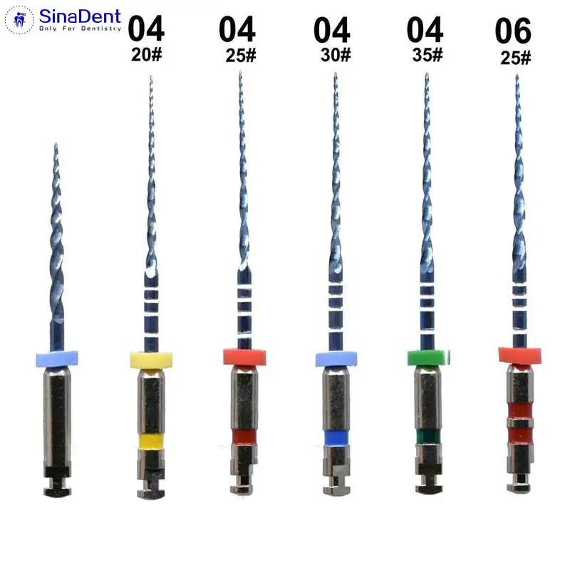 Зубные роторные напильники 04 конические гибкие напильники синий 25 мм Ассорти жароактивации напильники Endo напильники для корневого канала