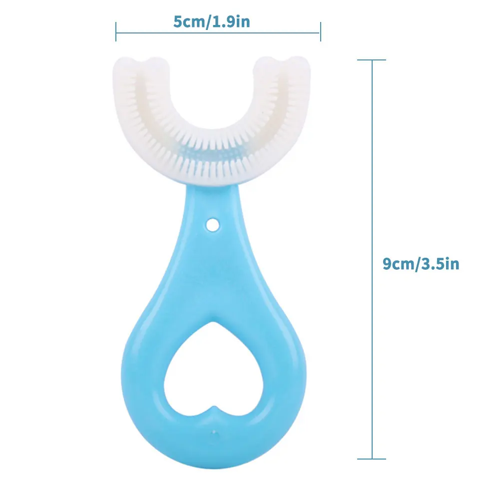 Kids Toothbrush U-Shape Infant Toothbrush with Handle Silicone Oral Care Cleaning Brush for Toddlers Ages 2-12 Drop Shipping