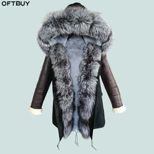 leather jacket with cotton sleeves and hood