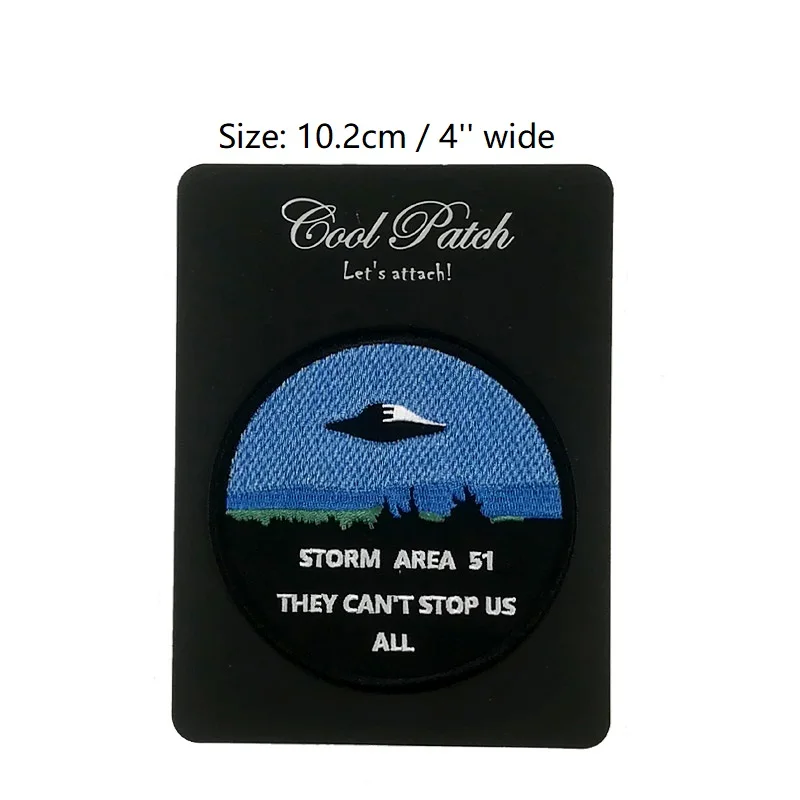 

STORM AREA 51 They Can't Stop Us All Embroidered Emblem iron on patch aliens UFO stickers decal