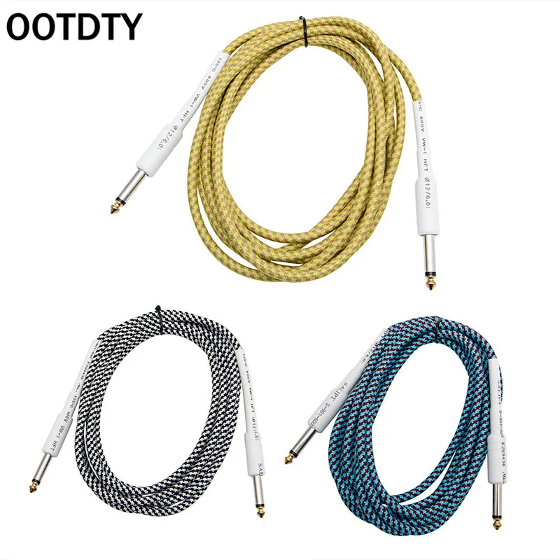 OOTDTY 10FT Гитара Бас 6,35 мм 1/" моно папа-папа аудио кабель провод плетеный шнур