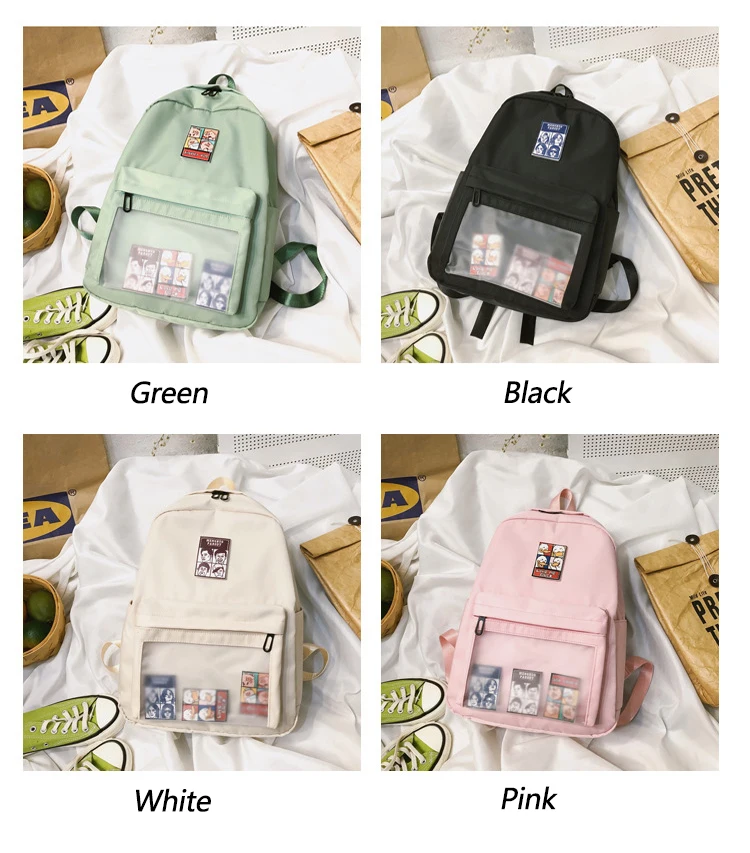 Женские сумки рюкзаки модный бренд большой емкости прозрачная Милая холщовая школьная сумка для подростков девочек рюкзак женский