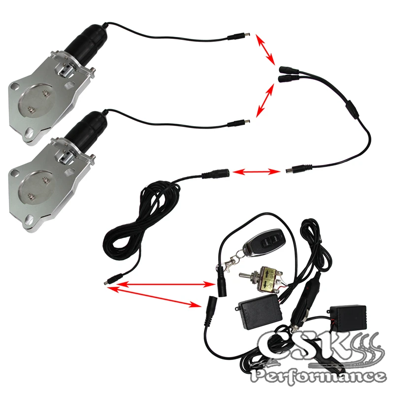US $112.10 2 225 25 3 Dual Exhaust Catback Downpipe Cutout ECut Valve System Electric Control Kit Or Remote Control Kit