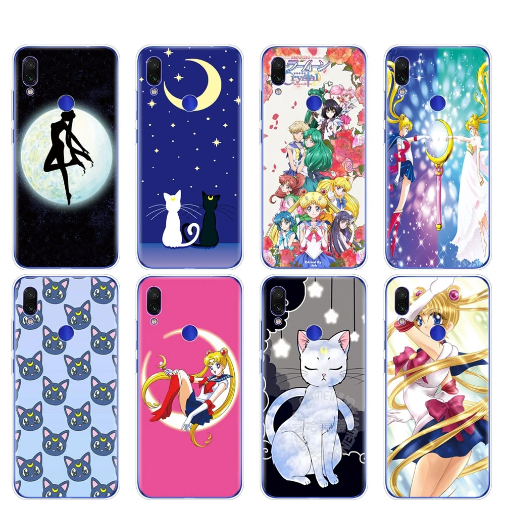 

silicon phone cover case for xiaomi mi 9 SE 9t PRO CC9 SE A3 Lite play redmi NOET 7 7S PRO 7A go k20 pro y3 sailor moon girls