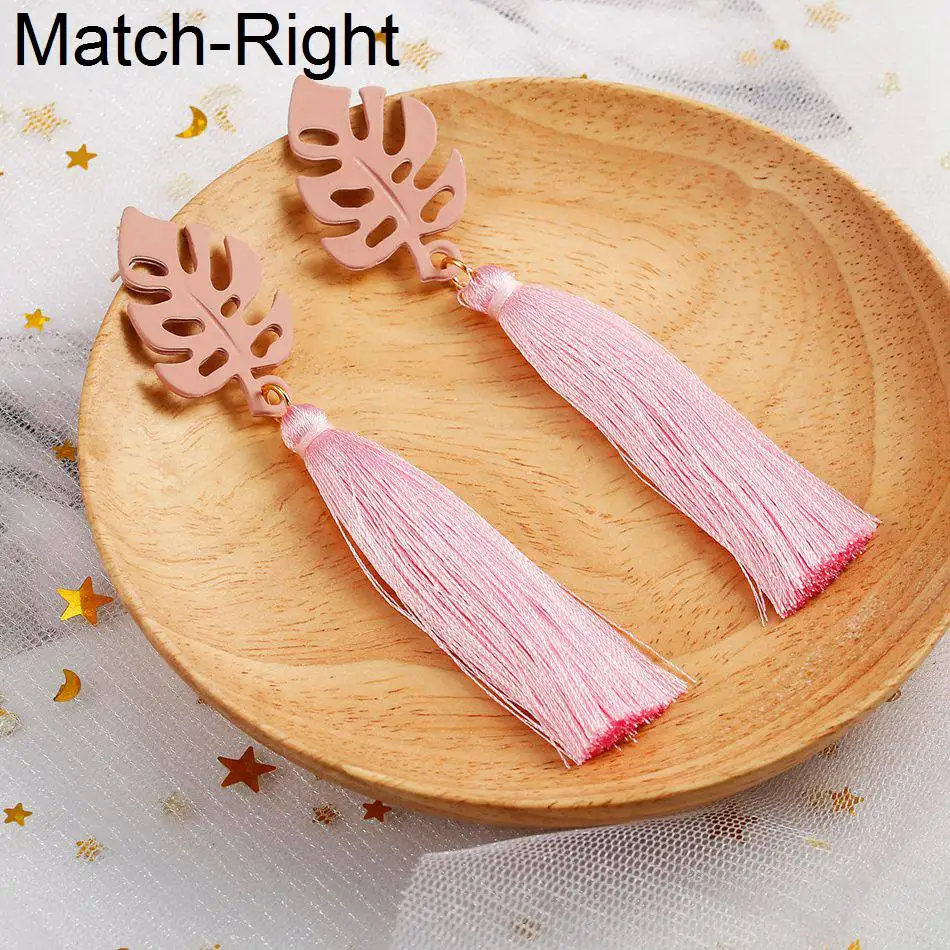 Женские длинные серьги с ниспадающими кисточками Match-Right эффектные этнические