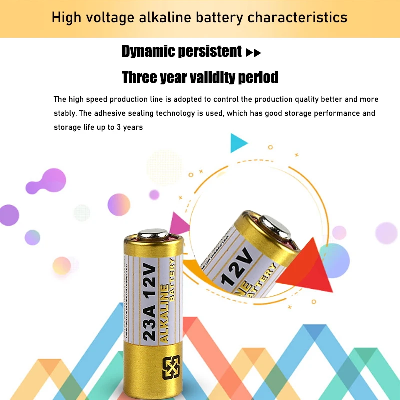Alkaline Battery 2PCS 23A 12V dry alkaline battery 23AE 21/23 A23 23GA MN21 For doorbell car alarm walkman car remote control etc