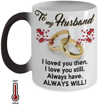 

To My Husband I Love You Color Changing Coffee Mug - Husband Gifts from Wife for Birthday, Wedding Anniversary 11oz - Best Fianc