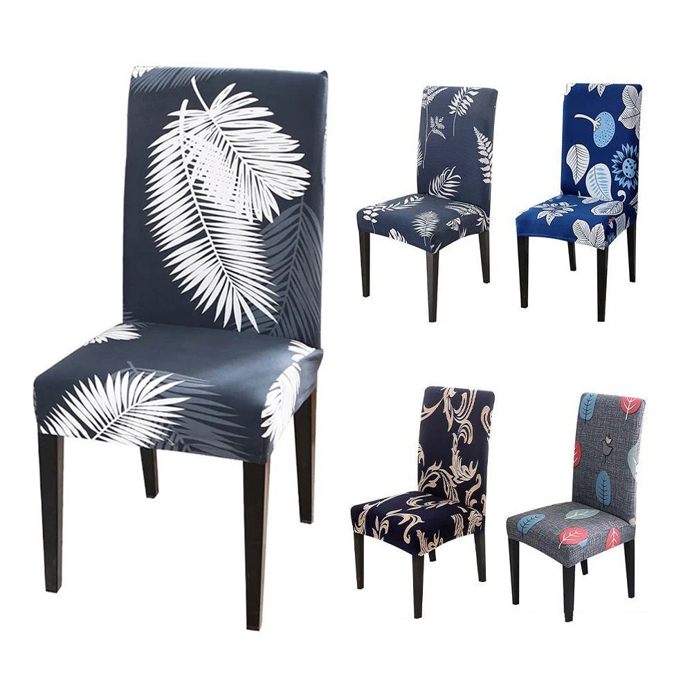 Spandex Elastic Chair Cover Printing Dining Slipcover Removable Anti dirty Kitchen Seat Case Stretch Chair Cover
