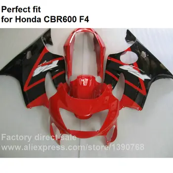 

100% fit fairing kit for Honda red black CBR 600 F4 1999 2000 fairings CBR600 F4 99 00 FX40