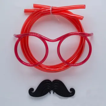 

Creative Straws Funny Mustache Beard Glasses Drinking Straw Baby Birthday Wedding Party Decoration Kids Toys