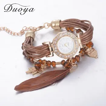 

Ethnic color tassel lady bracelet watch fashion simple personality feather around the bracelet bracelet decoration watch