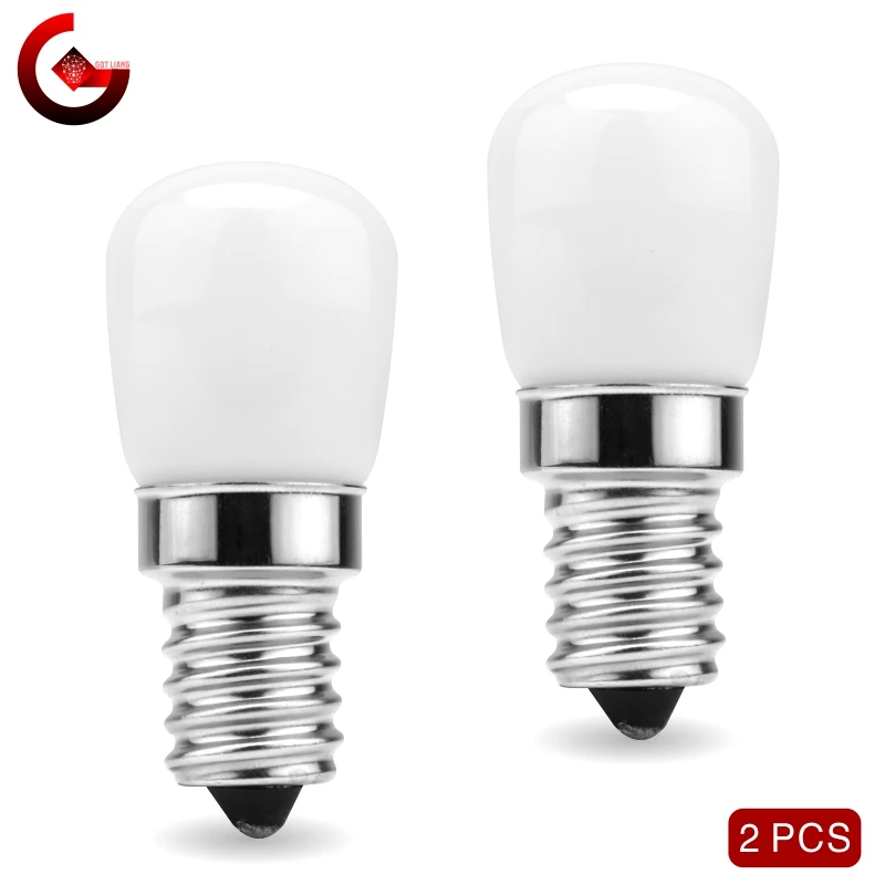 2pcs/lot 3W E14 LED Fridge Light Bulb Refrigerator Corn bulb AC 220V LED Lamp White/Warm white SMD2835 Replace Halogen Light