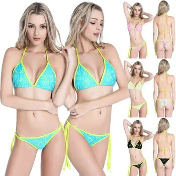 

2020 New Lace String Mini BIKINI Set Mujer Sling Swimsuit Sexy Hip-exposed Swimwear Bathing Swiming Suit Women Beach Bikinis
