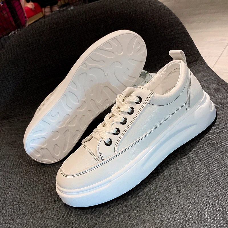 

New Platform Sneakers Women Vulcanize Shoes Chunky Sneakers Non Slip Wear Resistant Trainers Increased Comfort Ladies U20-71