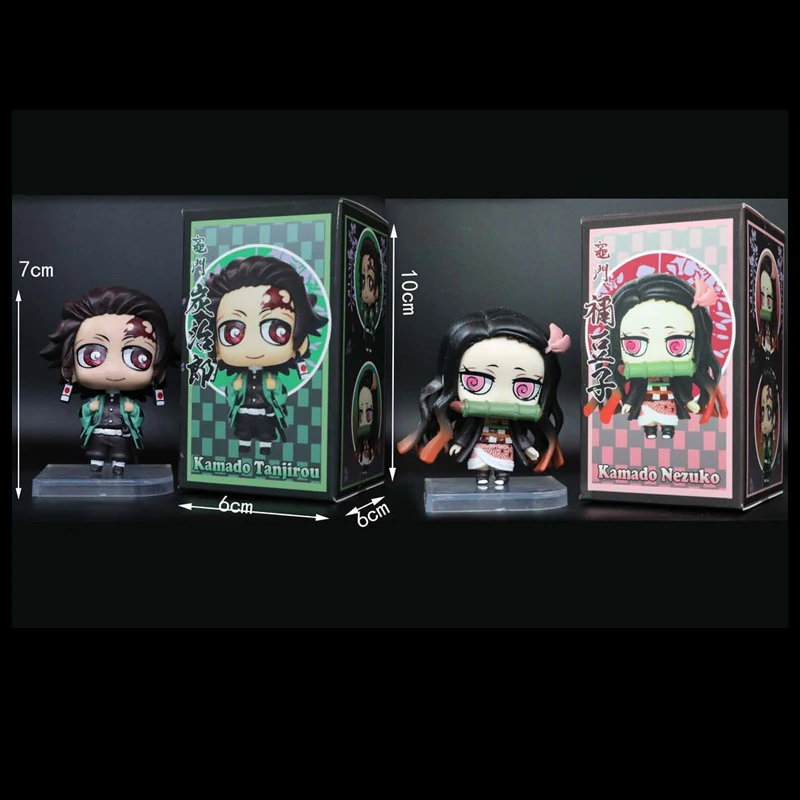 

Kimetsu No Yaiba Action Figure Kamado Tanjirou Figurine Demon Slayer Keychain Nezuko PVC Model Toys Figures Doll Gifts for Kids