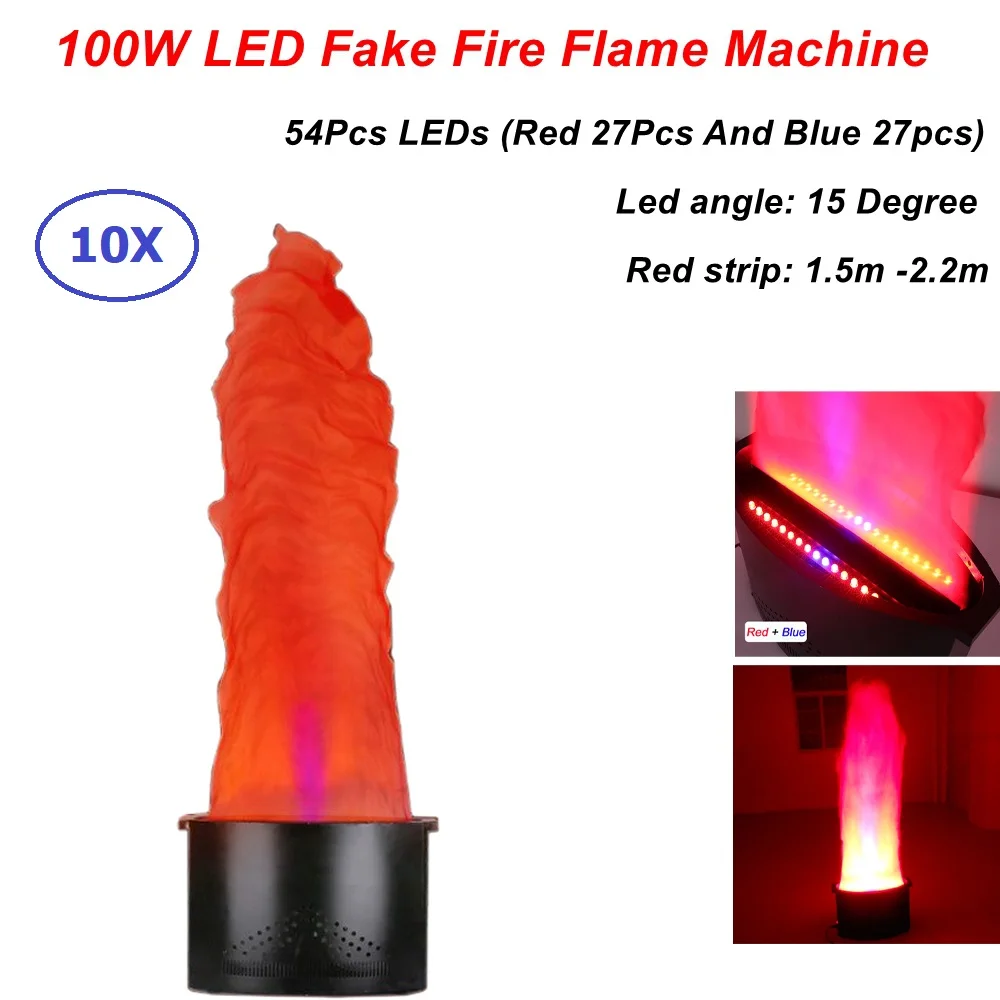 1.5-2.2 Meter Red And Blue Fake Simulated Fire Flame Lighting Stage Special Effect LED Lamp Silk Artificial Big Flame Machine red color indoor artificial fire flame machine led fake fire silk flame effect light stage effect rgb 3in1 lamp for dj disco