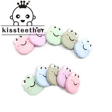 

Kissteether 5pcs Frog Silicone Beads Baby Silicone Teethers Food Grade Pacifier Pendant Baby Products Chewable Nursing Toys Gift