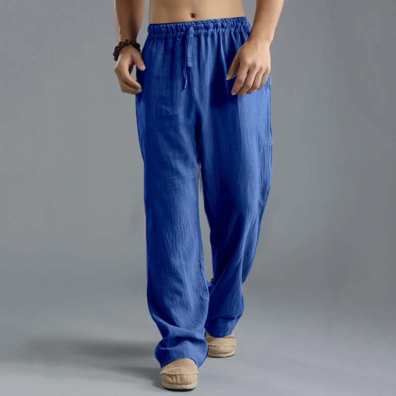 

Men's Casual Baggy Sports Trousers 2020 Summer New Loose Wide Legs Beach Holiday Yoga Jogging Pants Plus Size