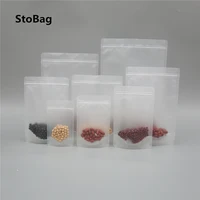 StoBag 50pcs PE Matte Transparent Self-supporting Ziplock Food Packaging Bag Tea Dried Fruit Plastic Self-supporting Zipper Bag 1