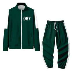 Fashion Squid Game Hoodie Sets Unmisex Autumn Winter Sports Zipper Cardigan Digital Printing Pocket Pullovers Sweatshirt Jacket