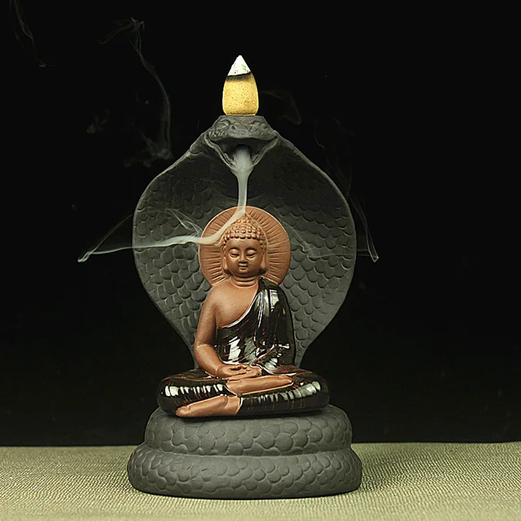 

Backflow incense burner, agarwood, Buddha statue, incense, incense, indoor viewing, creative decoration